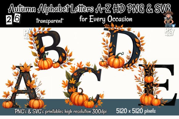 Download Autumn Alphabet Letters a-Z HD PNG &amp; SVG - Svg Collection