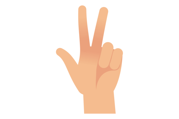 Download Two Fingers Flat Icon. Counting Hand Sig - Counting Collection