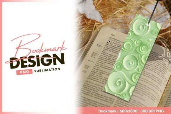 Download Light Green Spiral Design Bookmark - Design Collection