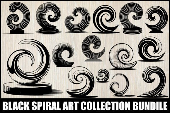 Download Elegant Black Spiral Design Set - Design Collection
