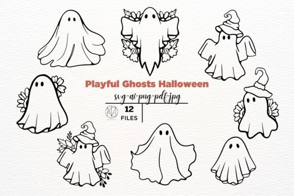 Download Playful Ghosts Halloween Fun SVG - Svg Collection