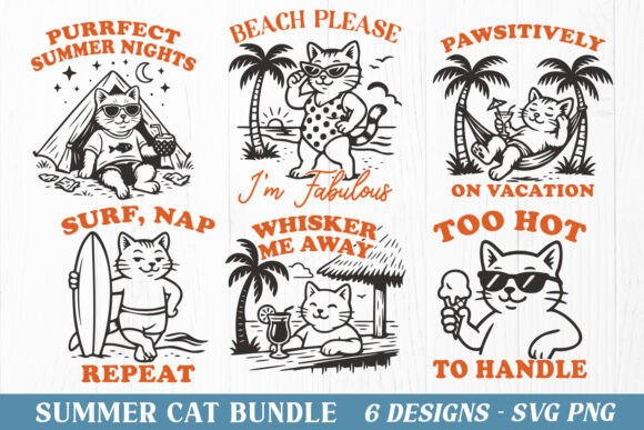Download Summer Cat SVG Bundle Funny Beach PNG - Svg Collection