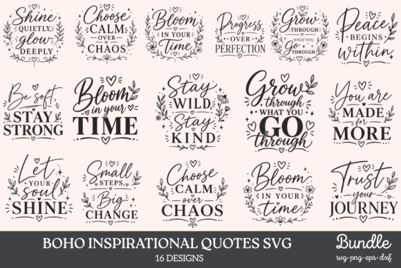 Download Boho Inspirational Quotes SVG Bundle - Svg Collection