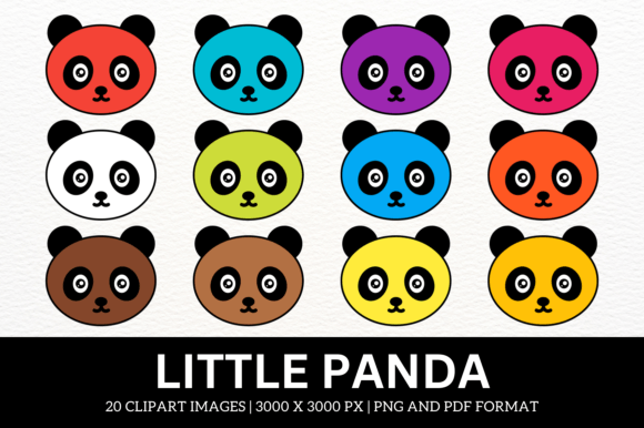 Download Colorful Little Panda Animal Cliparts - Colorful Collection