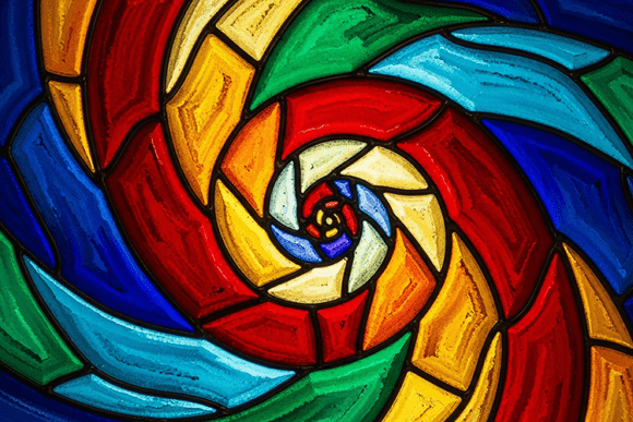 Download A Vibrant Stained Glass Spiral Design - Design Collection
