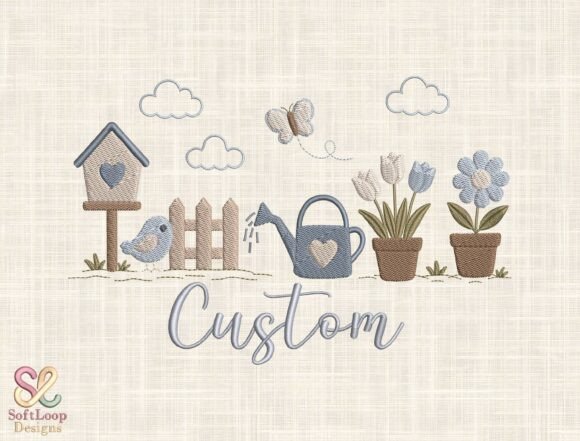 Download Custom Garden Scene Embroidery Design - Design Collection