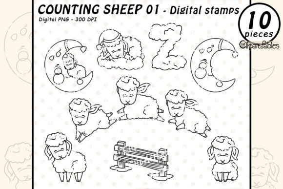 Download COUNTING SHEEP Digital Stamps - Counting Collection